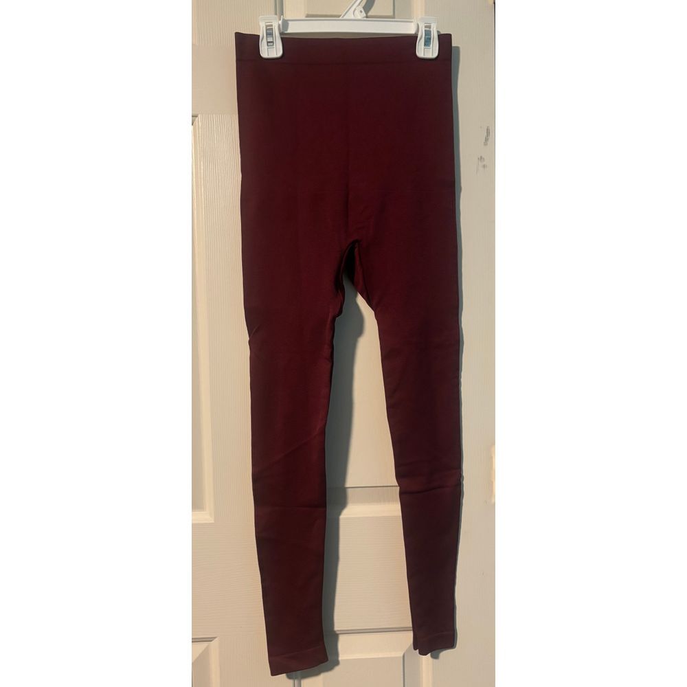 Shapermint Burgundy High-Waisted Compression‎ Leggings Pants Size S